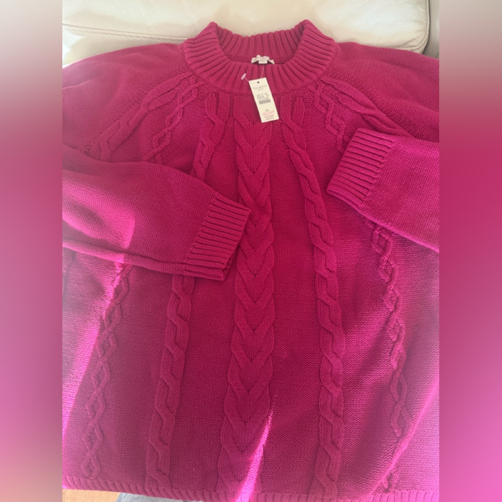 Talbots xl hot pink sweater new
